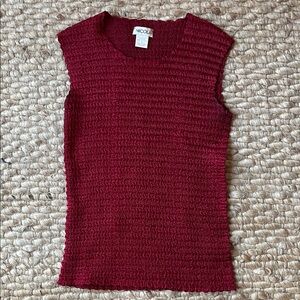 Vintage NICOLA Red Textured Sleeveless Blouse
